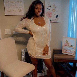 Sexy 2pc Cardigan Dress Set